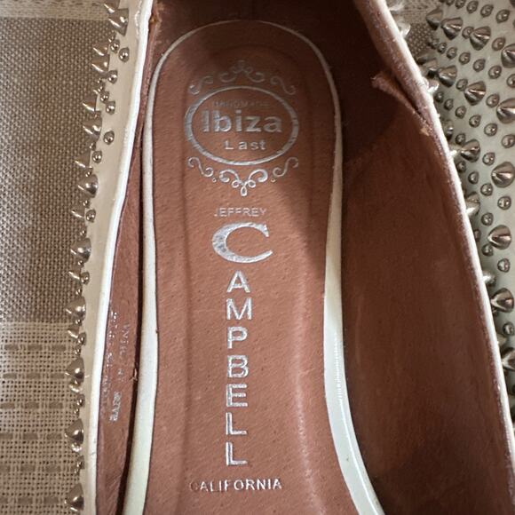 Jeffrey Campbell Martini Spiked Flats Shoes White Leather Slip-On Size 8.5 - Picture 4 of 10